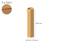 Cardboard box 200x200x1200 - with Flaps (Fefco 201) - Single Wall (3-layer)