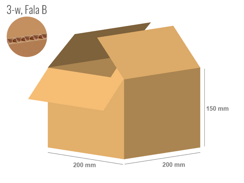 Cardboard box 200x200x150 - with Flaps (Fefco 201) - Single Wall (3-layer)