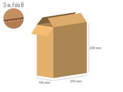 Cardboard box 210x105x230 - with Flaps (Fefco 201) - Single Wall (3-layer)