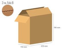 Cardboard box 210x110x190 - with Flaps (Fefco 201) - Single Wall (3-layer)