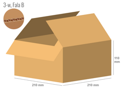 Cardboard box 210x210x110 - with Flaps (Fefco 201) - Single Wall (3-layer)