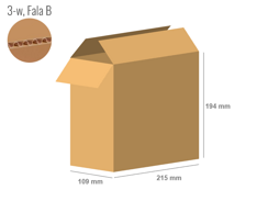 Cardboard box 215x109x194 - with Flaps (Fefco 201) - Single Wall (3-layer)