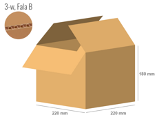 Cardboard box 220x220x180 - with Flaps (Fefco 201) - Single Wall (3-layer)