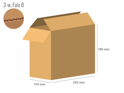Cardboard box 225x110x180 - with Flaps (Fefco 201) - Single Wall (3-layer)