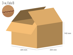 Cardboard box 225x225x142 - with Flaps (Fefco 201) - Single Wall (3-layer)