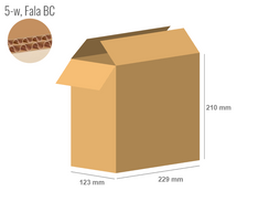 Cardboard box 229x123x210 - with Flaps (Fefco 201) - Double Wall (5-layer)