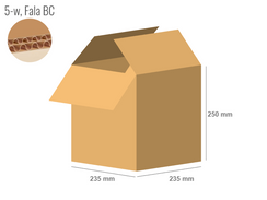 Cardboard box 235x235x250 - with Flaps (Fefco 201) - Double Wall (5-layer)
