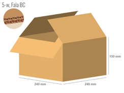 Cardboard box 240x240x150 - with Flaps (Fefco 201) - Double Wall (5-layer)