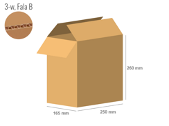 Cardboard box 250x165x260 - with Flaps (Fefco 201) - Single Wall (3-layer)