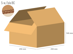 Cardboard box 250x250x140 - with Flaps (Fefco 201) - Double Wall (5-layer)