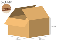 Cardboard box 250x250x150 - with Flaps (Fefco 201) - Double Wall (5-layer)