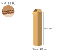 Cardboard box 260x260x1400 - with Flaps (Fefco 201) - Double Wall (5-layer)