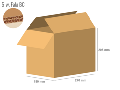 Cardboard box 270x180x205 - with Flaps (Fefco 201) - Double Wall (5-layer)