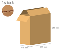 Cardboard box 280x140x280 - with Flaps (Fefco 201) - Single Wall (3-layer)