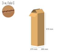 Cardboard box 280x270x970 - with Flaps (Fefco 201) - Single Wall (3-layer)