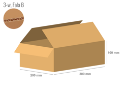 Cardboard box 300x200x100 - with Flaps (Fefco 201) - Single Wall (3-layer)