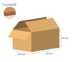 Cardboard box 300x200x150 - with Flaps (Fefco 201) - Double Wall (5-layer)