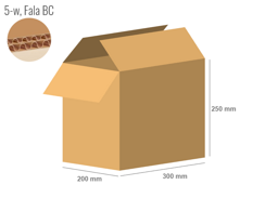 Cardboard box 300x200x250 - with Flaps (Fefco 201) - Double Wall (5-layer)