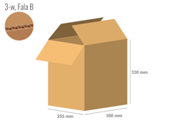 Cardboard box 300x255x330 - with Flaps (Fefco 201) - Single Wall (3-layer)