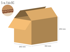 Cardboard box 302x202x202 - with Flaps (Fefco 201) - Double Wall (5-layer)