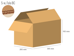 Cardboard box 305x205x183 - with Flaps (Fefco 201) - Double Wall (5-layer)