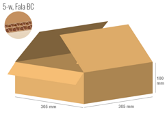 Cardboard box 305x305x100 - with Flaps (Fefco 201) - Double Wall (5-layer)