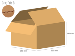 Cardboard box 320x290x190 - with Flaps (Fefco 201) - Single Wall (3-layer)