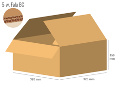 Cardboard box 320x320x150 - with Flaps (Fefco 201) - Double Wall (5-layer)