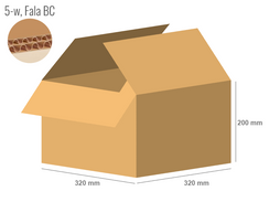 Cardboard box 320x320x200 - with Flaps (Fefco 201) - Double Wall (5-layer)