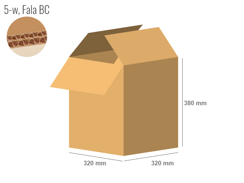 Cardboard box 320x320x380 - with Flaps (Fefco 201) - Double Wall (5-layer)