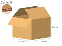 Cardboard box 325x325x250 - with Flaps (Fefco 201) - Double Wall (5-layer)