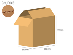 Cardboard box 330x210x300 - with Flaps (Fefco 201) - Single Wall (3-layer)