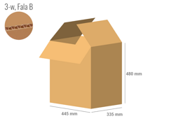 Cardboard box 335x445x480 - with Flaps (Fefco 201) - Single Wall (3-layer)