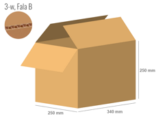 Cardboard box 340x250x250 - with Flaps (Fefco 201) - Single Wall (3-layer)