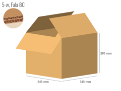 Cardboard box 345x345x280 - with Flaps (Fefco 201) - Double Wall (5-layer)