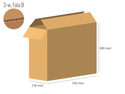 Cardboard box 350x130x260 - with Flaps (Fefco 201) - Single Wall (3-layer)
