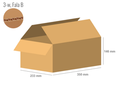 Cardboard box 350x233x146 - with Flaps (Fefco 201) - Single Wall (3-layer)