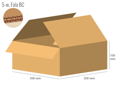 Cardboard box 350x350x150 - with Flaps (Fefco 201) - Double Wall (5-layer)