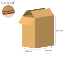 Cardboard box 353x235x400 - with Flaps (Fefco 201) - Double Wall (5-layer)