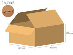 Cardboard box 355x320x160 - with Flaps (Fefco 201) - Single Wall (3-layer)