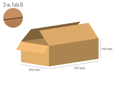 Cardboard box 370x210x110 - with Flaps (Fefco 201) - Single Wall (3-layer)