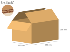 Cardboard box 380x275x205 - with Flaps (Fefco 201) - Double Wall (5-layer)