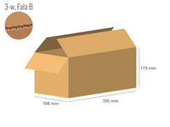 Cardboard box 395x198x170 - with Flaps (Fefco 201) - Single Wall (3-layer)