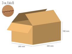 Cardboard box 395x295x190 - with Flaps (Fefco 201) - Single Wall (3-layer)