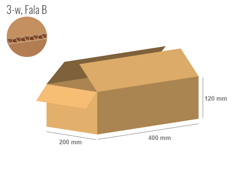 Cardboard box 400x200x120 - with Flaps (Fefco 201) - Single Wall (3-layer)