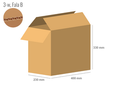 Cardboard box 400x230x330 - with Flaps (Fefco 201) - Single Wall (3-layer)