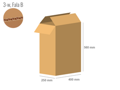 Cardboard box 400x250x560 - with Flaps (Fefco 201) - Single Wall (3-layer)