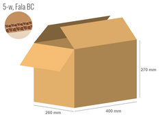 Cardboard box 400x260x270 - with Flaps (Fefco 201) - Double Wall (5-layer)