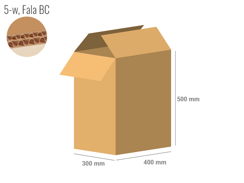 Cardboard box 400x300x500 - with Flaps (Fefco 201) - Double Wall (5-layer)