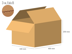 Cardboard box 400x340x250 - with Flaps (Fefco 201) - Single Wall (3-layer)